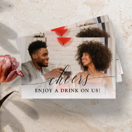 繊細な書道写真結婚のドリンクチケット 割引カード