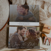 繊細な書道水平ダークフォトオーバーレイ セーブザデート