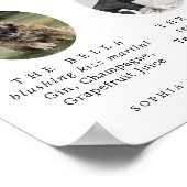 繊細な書道犬の写真のシグネチャードリンク ポスター (角)