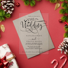 繊細な書道白いアクリルの結婚式の招待 アクリル招待状