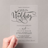 繊細な書道白いアクリルの結婚式の招待 アクリル招待状 (インサイチュ (ポータブル))