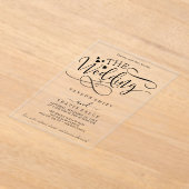 繊細な書道白いアクリルの結婚式の招待 アクリル招待状 (レイダウン)