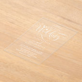 繊細な書道白いアクリルの結婚式の招待 アクリル招待状 (レイダウン)