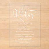 繊細な書道白いアクリルの結婚式の招待 アクリル招待状 (正面)