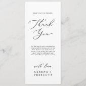 繊細な書道茶ありがとう披露宴カード メニュー (正面)