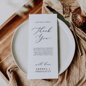 繊細な書道茶ありがとう披露宴カード メニュー