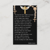 繊細な書道記念祈りの言葉フォトカード 名刺 (裏面)