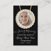 繊細な書道記念祈りの言葉フォトカード 名刺 (正面)