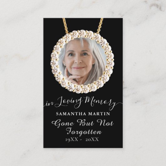 繊細な書道記念祈りの言葉フォトカード 名刺 (正面)