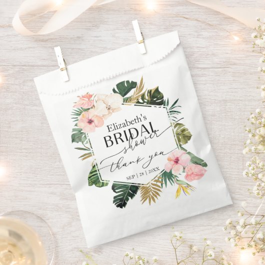 繊細な書道 |ありがとうございますブライダルシャワー フェイバーバッグ (クリップ留めされた状態)