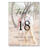 繊細な書道 – カスタム写真集 テーブルナンバー (正面)