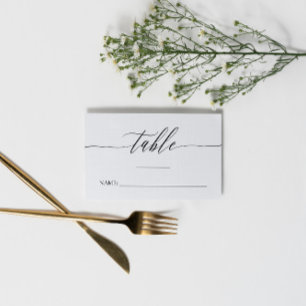 繊細な書道 – 名前結婚&日付 プレイスカード