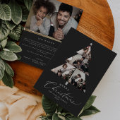 繊細な木炭メリークリスマスツリー写真ホリド シーズンカード