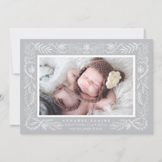 繊細な枝の誕生の発表 |鳩 案内状 (正面)