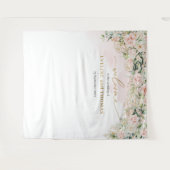 繊細な柔らかいパステルピンクの結婚バラの背景 タペストリー (正面(横))