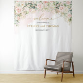 繊細な柔らかいパステルピンクの結婚バラの背景 タペストリー (インサイチュ)