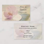 繊細な柔らかいピンクのさくらんぼ花 名刺 (正面/裏面)