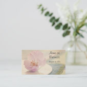 繊細な柔らかいピンクのさくらんぼ花 名刺 (スタンド正面)