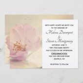 繊細な柔らかいピンクのさくらんぼ花 招待状 (正面/裏面)