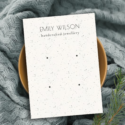 繊細な柔らかい白いセラミックテクスチャ2イヤリングディスプレイ 名刺