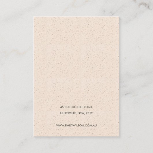 繊細な柔らかい白色セラミックのテクスチャイヤリング表示 名刺 (裏面)