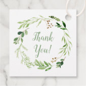 繊細な柔らかい緑の葉のリース最初の聖餐会 フェイバータグ (裏面)