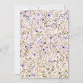 繊細な柔らかい野生の花の蝶のベビーで開花 招待状 (裏面)