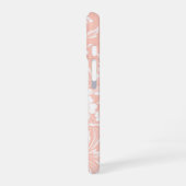 繊細な桃と白の花 iPhone 16ケース (左側面)