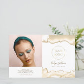 繊細な桃の重ね書きパンフレット (スタンド正面)