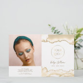 繊細な桃の重ね書きパンフレット (スタンド正面)