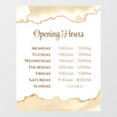 繊細な桃色のアゲート 開店時間 窓用ステッカー ウィンドウサイン (シート)