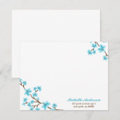 繊細な桜の花のオーダーメイド フラット ノートカード (正面/裏面)