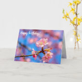 繊細な桜美しいザブルースカイ カード (黄色い花)