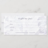 繊細な梅のヤシの葉のプリントギフト券 (裏面)