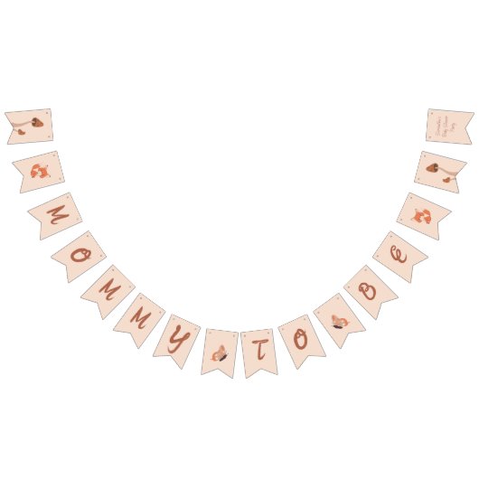 繊細な森をテーマにしたキツネベビーシャワーパーティー バンティングフラッグ (全)