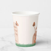 繊細な森をテーマにしたキツネベビーシャワー 紙コップ (右)