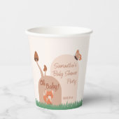 繊細な森をテーマにしたキツネベビーシャワー 紙コップ (正面)