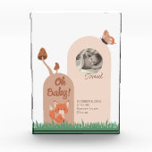 繊細な森をテーマにしたキツネベビー統計 フォトブロック (正面)