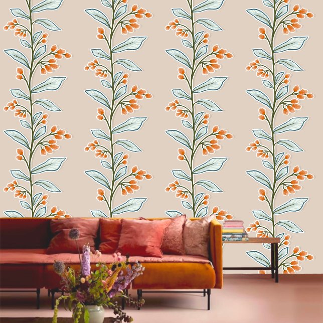 繊細な植物夢想L7大きな植物オレンジ 壁紙 (クリエイターアップロード済み)