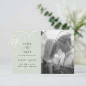 繊細な植物性のインク写真の保存日付 案内状 (スタンド正面)