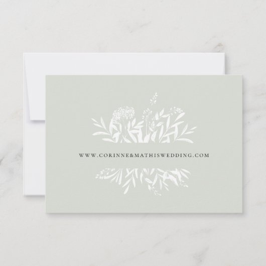 繊細な植物性のインク写真の保存日付 案内状 (裏面)