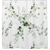繊細な植物性のグリーン離れ シャワーカーテン (正面)
