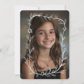 繊細な植物性カスタムバーバルミツワー 招待状 (裏面)