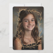 繊細な植物性カスタムバーバルミツワー 招待状 (裏面)