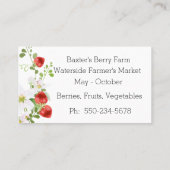 繊細な植物性ブルーミングストロベリーつる植物 名刺 (裏面)