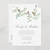 繊細な植物性結婚蝶のヴィンテージ誘導 ポストカード (正面/裏面)