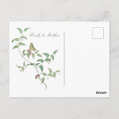 繊細な植物性結婚蝶のヴィンテージ誘導 ポストカード (裏面)