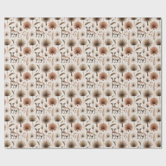 繊細な植物柄の包装紙 ラッピングペーパー (フラット)