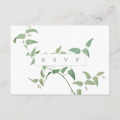 繊細な植物結婚のヴィンテージ緑RSVP エンクロージャーカード (裏面)