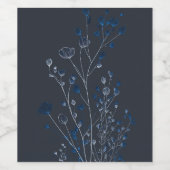 繊細な植物線芸術フローラ ワインラベル (シングルラベル)